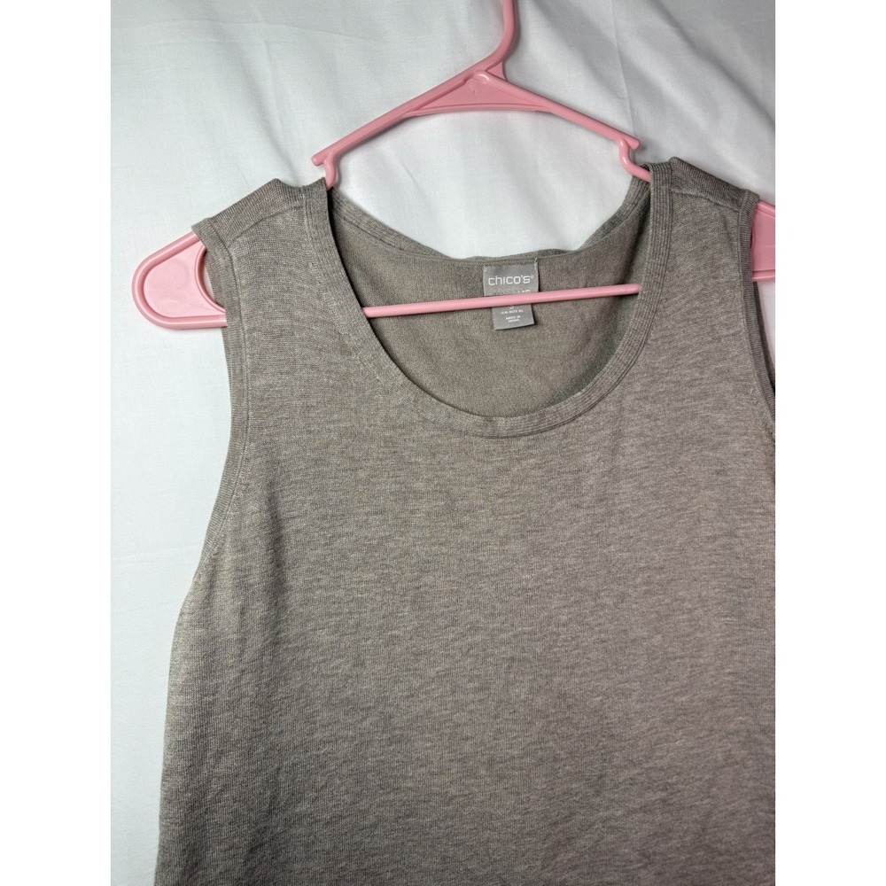 Chico's Women's Size 3 XL Easywear Knit Tank Top Tan Casual Beach Coastal - Picture 5 of 8